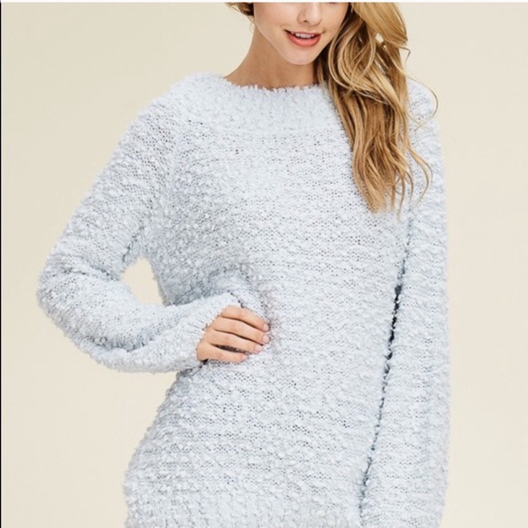 LAST 1‼️BLUE WIDE SLEEVES FLUFFY - Sweater - Picture 5 of 7